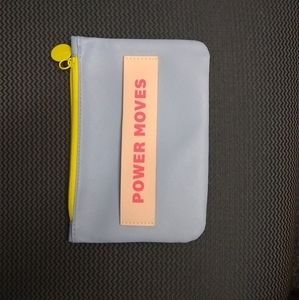 Vinyl Light Blue Makeup Bag Mini Cute Power Moves Bad girl Feminist Ipsy Spring
